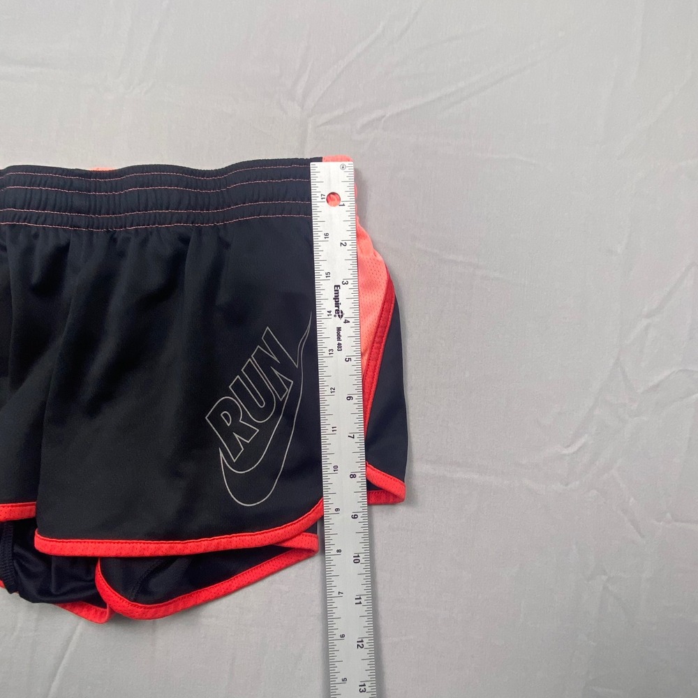 Nike Dri-FIT Running Shorts Womens Medium Black Neon Coral Graphic Athletic - Picture 6 of 12